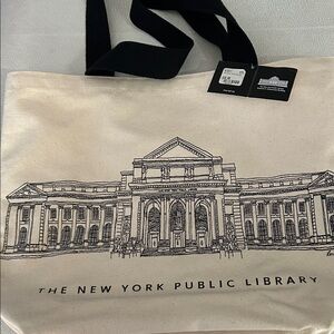 New York Public Library Cream Tote Bag